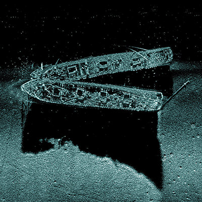 sidescan sonar survey of Frank A. Palmer and Louise B. Crary, Stellwagen Bank NMS