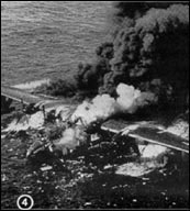 Martin Mars buno 76822 at sea and on fire, April 5th 1950.