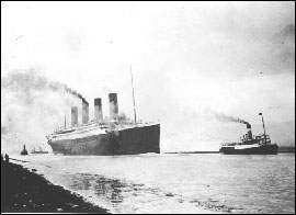 titanic doing sea trials