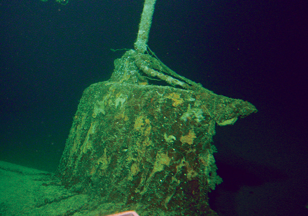 The conning tower of the mini submarine sunk