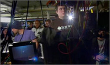 student operating an rov