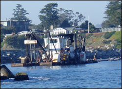 Figure 22. Dredging, which is used to improve access to harbors for vessels, is a pressure on benthic habitats and communities. Photo: NOAA/MBNMS