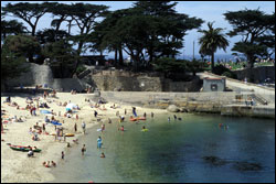 Figure 6.  The beaches of the Monterey Bay sanctuary are popular destination for sun bathers and swimmers. Photo: B. Damitz, NOAA/MBNMS
