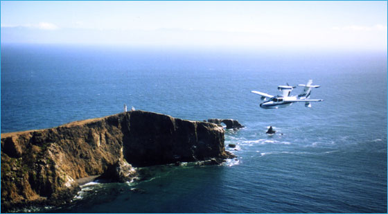A Lake Renegade Seawolf flies survey routes over California s Channel Islands. 
