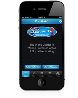 photo of fishalerts app on iphone