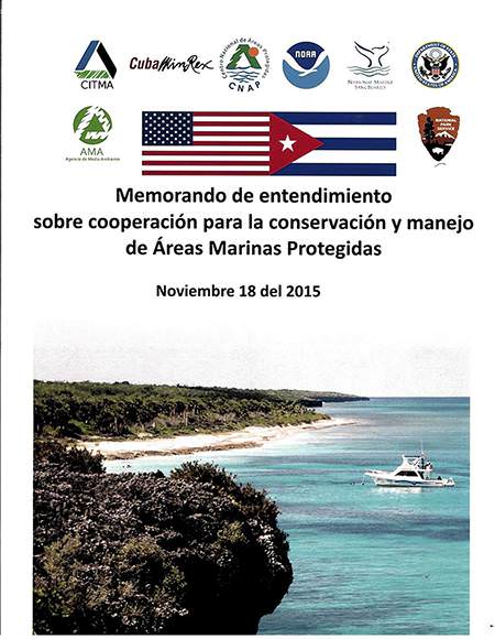 Cover page of the MOU between the U.S. and Cuba
