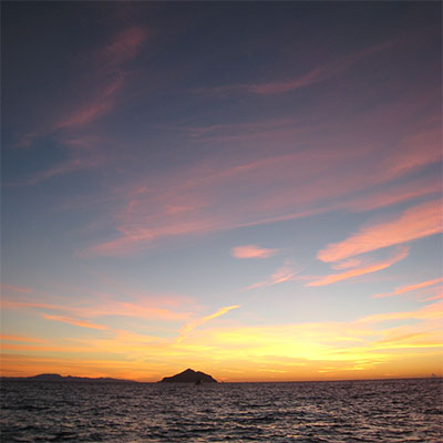 photo of a sunrise over anacapa island