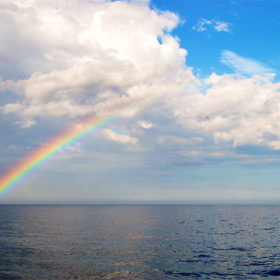 photo of a double rainbow