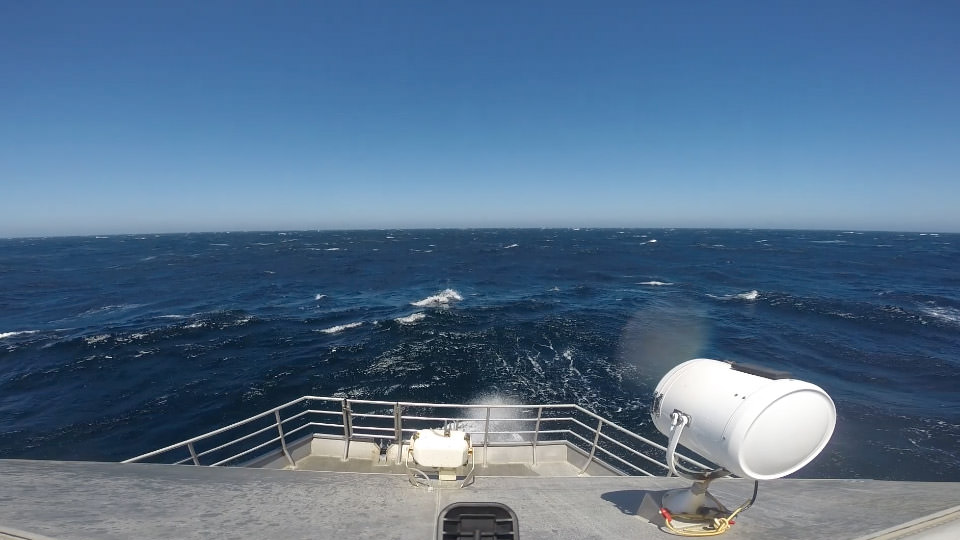 photo of a the sea from a ship