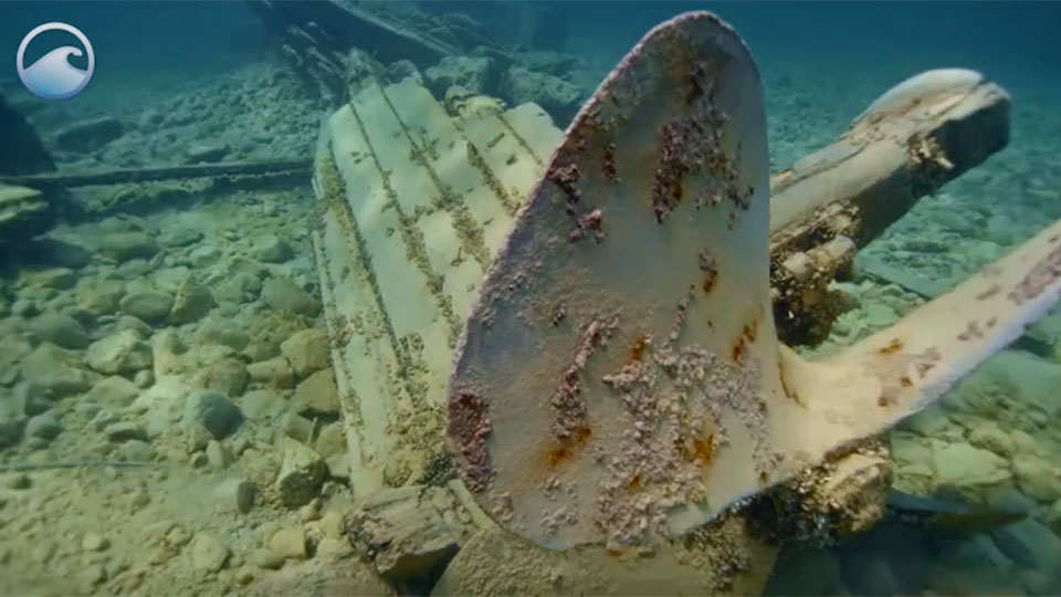 photo of a propeller from a shipwreck