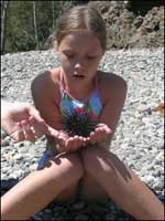 student with sea star