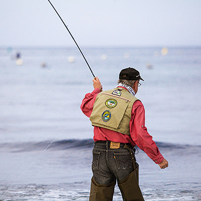 man fishing Monterey Bay NMS; Kate Thompson/NOAA;