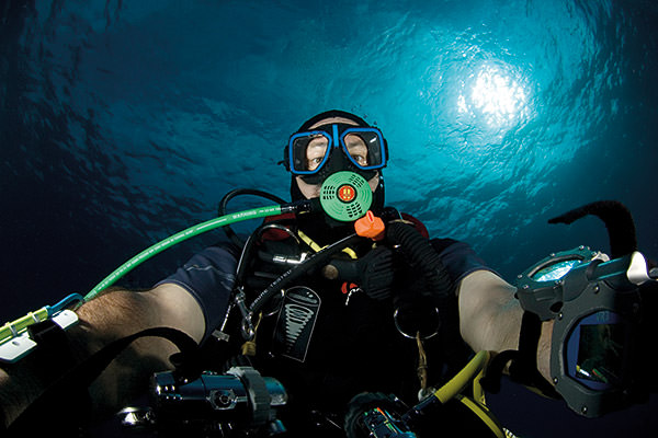 diver taking a selfie