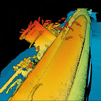 sonar image of u-576 lying on the ocean bottom