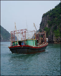 Vietnam collage phhoto of boats and rivers