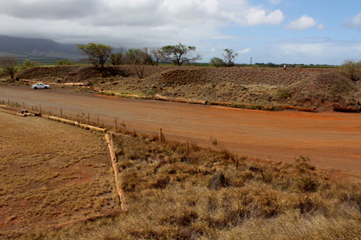 Aircraft revetments at the former site of NAS Pu`unene, Maui. 