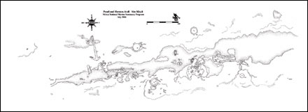 The site plan of MA-8 at Pearl and Hermes Atoll.