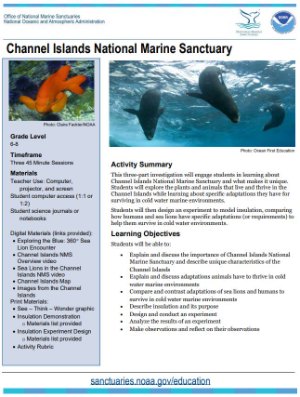 Channel Islands National Marine Sanctuary VR lesson plan