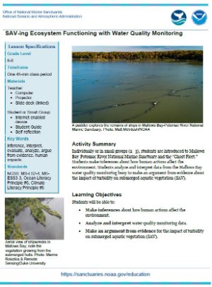 Mallows Bay-Potomac River National Marine Sanctuary VR lesson plan
