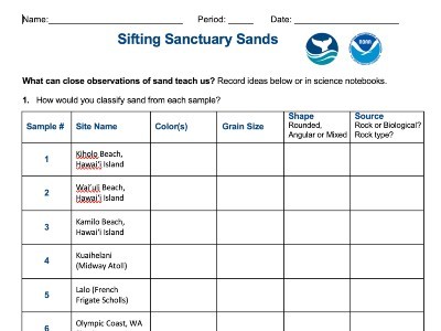 Screenshot of Sifting Sanctuary Sands Handout