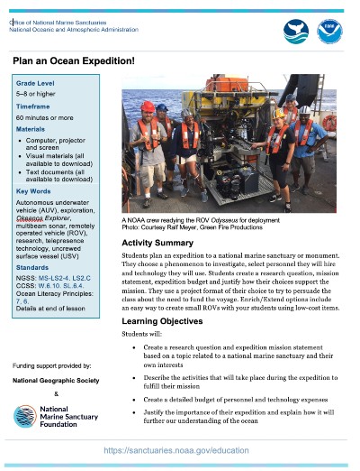 Preview of Plan an Ocean Expedition Lesson Plan