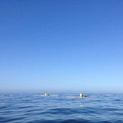 rowers on the ocean