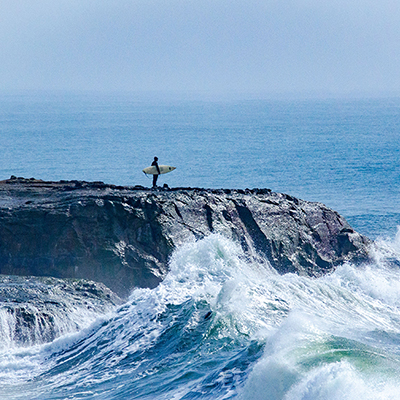 surfer overlooking waves