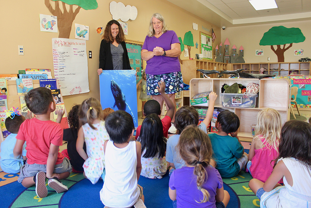 preschoolers learning about humpback whales