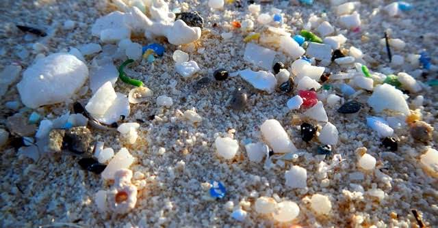 microplastics on the beach