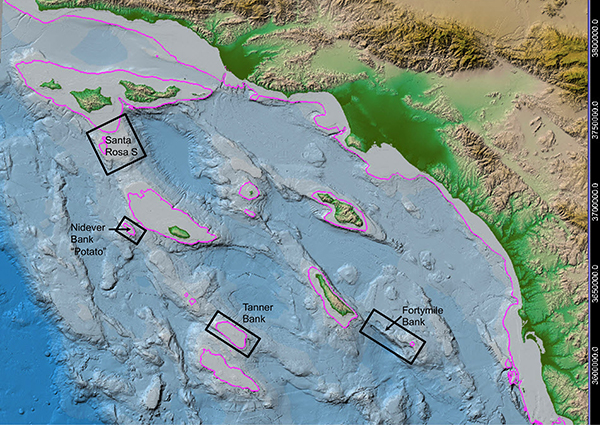 map of proposed targets in and around channel islands national marine sanctuary