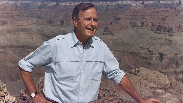 president george h.w. bush at the grand canyon