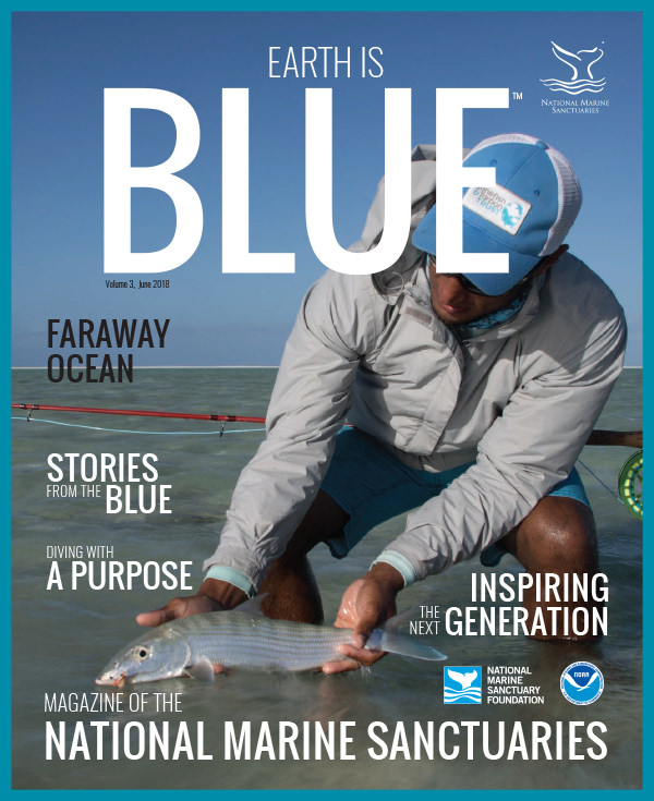 cover of earth is blue magazine