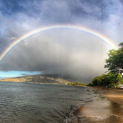 rainbow over a beach