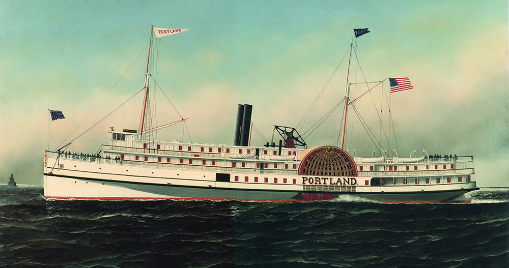 A painting of the steamship portland