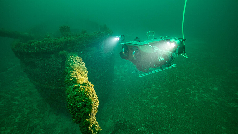 An ROV examens a shipwreck