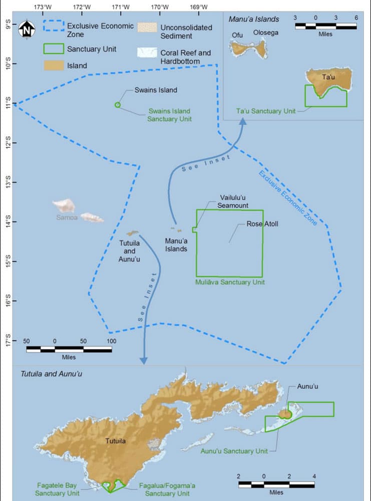 Map of National Marine Sanctuary of American Samoa