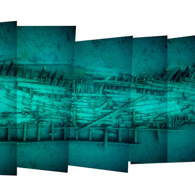 Photo mosaic of shipwreck