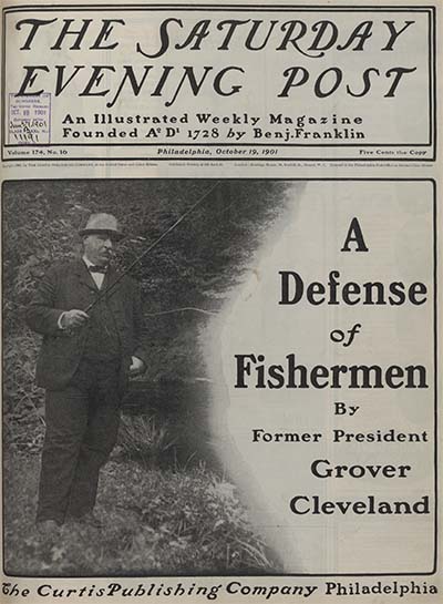 An old clipping of Grover Cleveland fishing