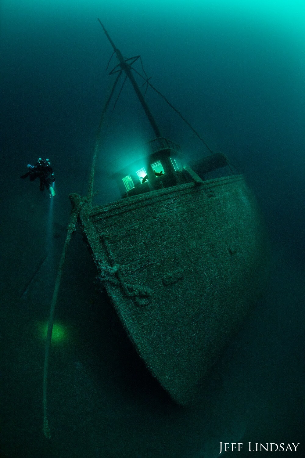 S.S. Ohio Shipwreck resting at the bottom of Thunder Bay National Marine Sanctuary.