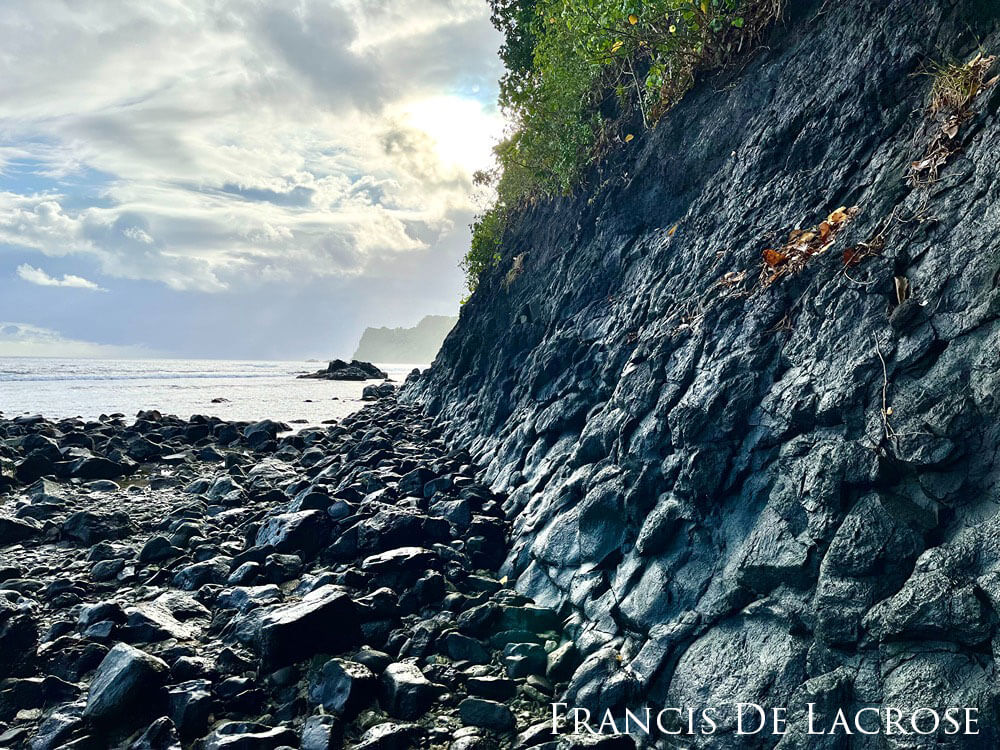 Lava rocks on the coast.
