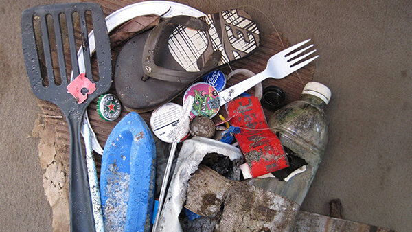 a pile of marine debris