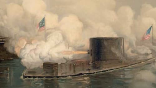 A historic ironclad painting