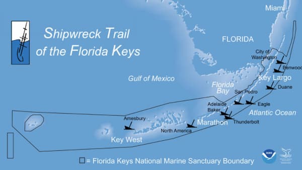 Shipwreck trail map