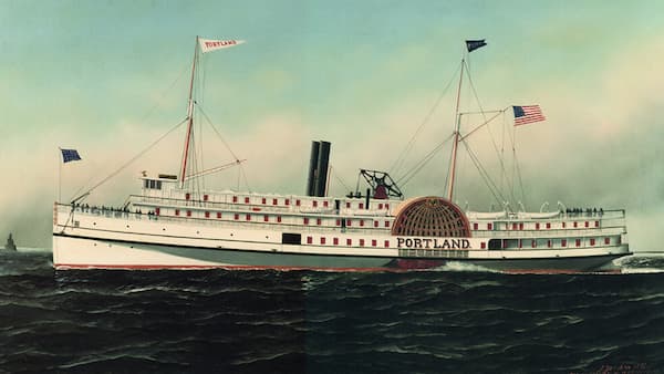 Steamship painting