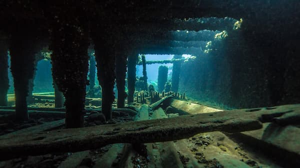 Inside of a shipwreck