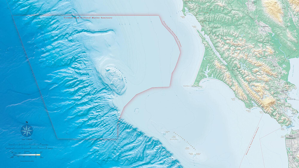 Map of Cordell Bank National Marine Sanctuary
