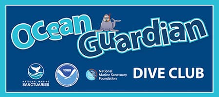 ocean guardian dive club logo with sanctuary sam
