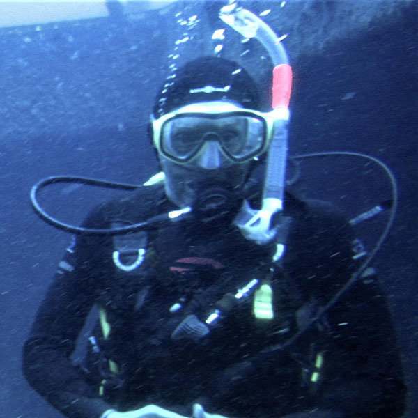 A SCUBA diver in the water