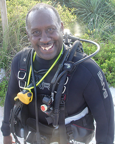 jay haigler wearing diving gear