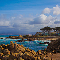 view of Monterey Bay Aquarium overlooks the waters of Monterey Bay National Marine Sanctuary